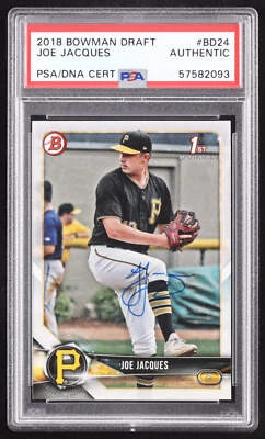 Joe Jacques Signed 2018 Bowman Draft #BD24 RC (PSA) Rookie Card - Image 1 of 2