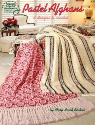 AMERICAN SCHOOL OF NEEDLEWORK PASTEL AFGHANS 6 CUTE CROCHET DESIGNS - Image 1 of 2