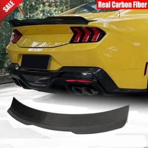 Real Carbon Fiber Rear Trunk Spoiler Wing Fit For Ford Mustang Dark Horse 2024UP - Picture 1 of 14
