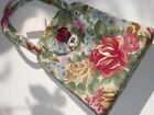 Vintage Walborg Beaded Purse Hand Made Japan Roses Ribbon Tapestry Embroidery
