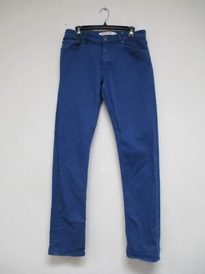 Jeans masculino Lacoste 33 azul denim sólido skinny slim fit stretch 33x34 - Imagem 1 de 4