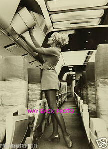 5" 7" Reprint Photo  - BEAUTIFUL PSA AIRLINES STEWARDESS In Aisle