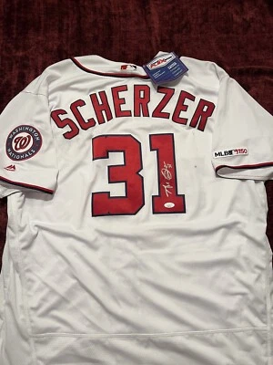 Max Scherzer Signed Authentic Majestic Nationals Jersey Jsa KK67319 No Coa - Image 1 of 3