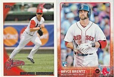 Bryce Brentz 2010 Topps Pro Debut RC 272 Spinners, 2015 Topps RC 26 Red Sox Lot 
