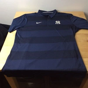 NY Yankees Shirt Nike Polo Dri Fit Short Sleeve MLB Men's L Large - Picture 1 of 7