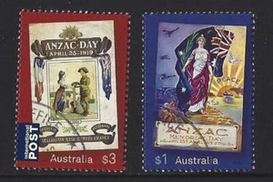 Australia 2019 par de estampillas Anzac Day Day buen usado - Imagen 1 de 1