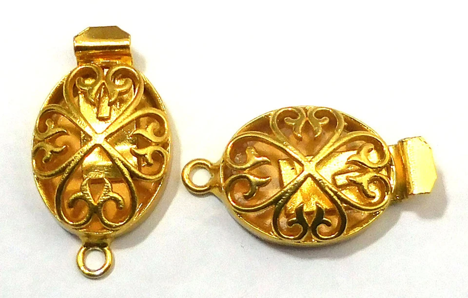 5 PCS 31X18X8MM SOLID COPPER BALI BOX CLASP 1 STRAND 18K GOLD PLATED 228 - Image 1 of 1