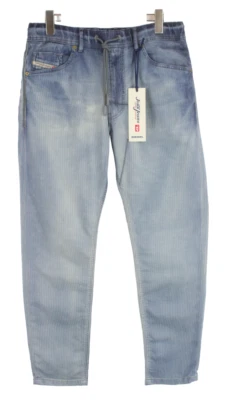 Diesel Narrot-Ne Jogg 0665R Herrenjeans W30 Nadelstreifen Denim Zip Neu Slim Fit - Bild 1 von 4