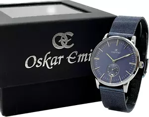 Orologio Da Bracciale Oskar Emil Classic LINZ Qualità Unisex Acciaio Inox Maglia BLU - Foto 1 di 5