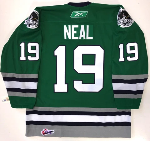 JAMES NEAL PLYMOUTH WHALERS REEBOK GREEN JERSEY VEGAS GOLDEN KNIGHTS NEW Cover