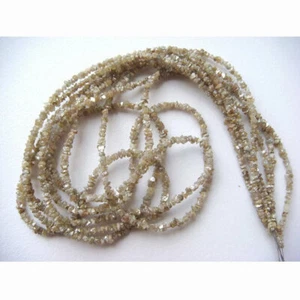 15 Karat Natürliche Braun Roh Diamant Perlen Halskette, Grobe Ungeschliffene Diamant Perlen 1,5-2 mm - Bild 1 von 5