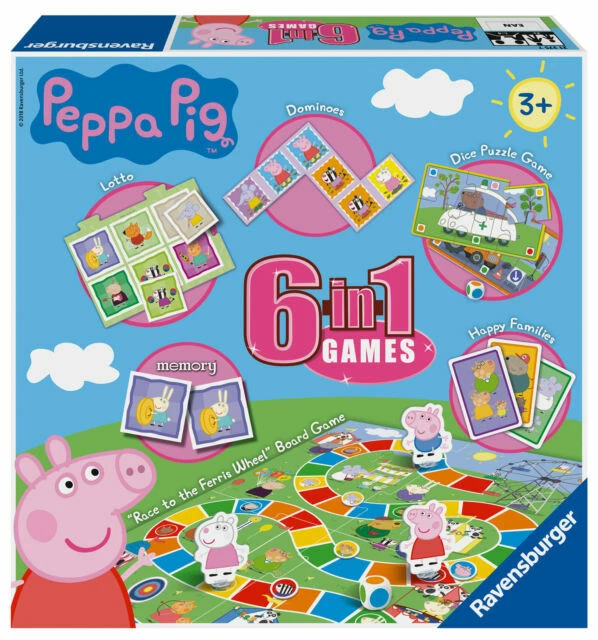 Ravensburger 21375 Peppa Pig 6-in-1 Classic Board Games