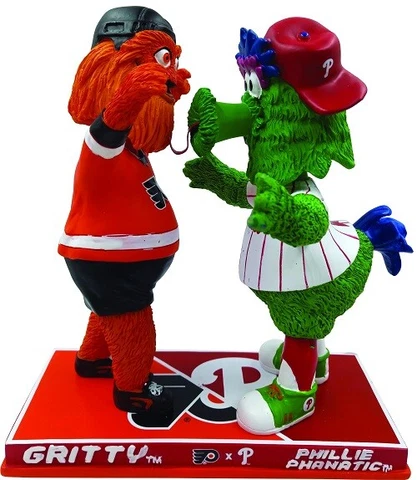 Gritty Phillie Phanatic Philadelphia Flyers Phillies Dual Mascot Bobblehead NHL Cover