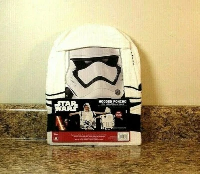 Disney Star Wars Stormtrooper Cotton Towel Hooded Bath Poncho Beach Pool NEW - Image 1 of 3