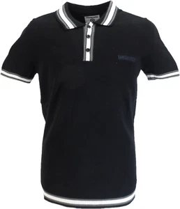 Lambretta Mens Black Valero Knitted Polo Shirt - Picture 1 of 2