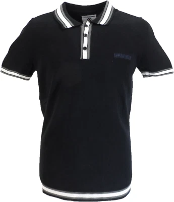 Lambretta Mens Black Valero Knitted Polo Shirt - Image 1 of 2