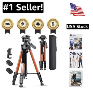 Profi 74 Zoll Stativ für Kameras & Handys - verstellbar & stabil orange - Bild 1 von 8