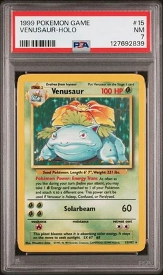 Pokémon TCG Venusaur Holo Rare Card Base Set 15/102  PSA 7 - Image 1 of 2