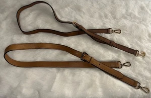 49" & 46" Michael Kors Gold/Brown Leather Shoulder Crossbody Strap Replacements - Picture 1 of 15