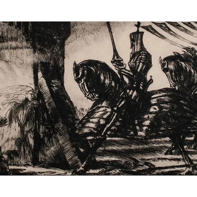 Alois Kolb Macbeth Ritter Symphonische Dichtungen signiert Radierung 1924 13/50 - Bild 1 von 3