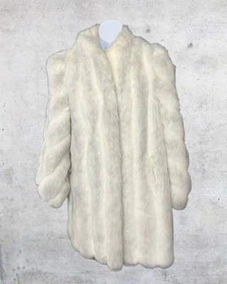 Abrigo Chaqueta Forrada Vintage Jordache Para Mujer Piel Sintética Talla 11/12 EE. UU. Blanco Marfil Foto 1 de 4