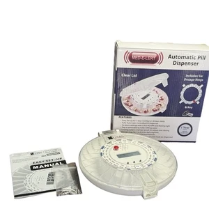 Med-E-Lert Locking Automatic Pill Dispenser Alarm Settings Auto 1 Dosage Ring - Picture 1 of 7