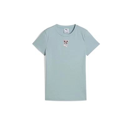 Camiseta manga curta PUMA Graphics gola redonda com nervuras meninas jovens tamanho G casual T - Imagem 1 de 2