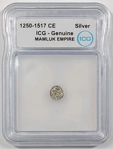 1250-1517 CE Mamluk Empire Tiny Silver Coin ICG Certified - Picture 1 of 4