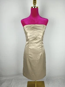 Kleid Vero Moda Gr. 36 S (34/XS) beige gold glänzend elegant Party dress classic - Bild 1 von 11