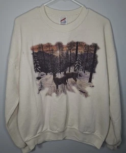 Sudadera De Colección Años 90 Jerzees Ciervo Abuelo Core XL Manga Larga Hecha en EE. UU. - Imagen 1 de 12