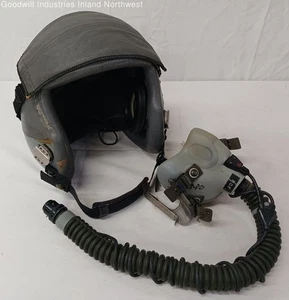 Vintage Gray Air Force Fighter Pilot Aviation Helmet Damaged - Picture 1 of 7