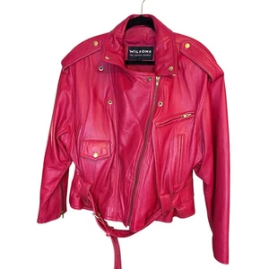 Wilson’s Vintage Motorradjacke rot 100% Leder Gr. XL - Bild 1 von 7