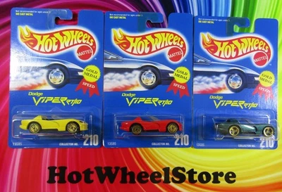 Lote de tarjetas Dodge Viper 1994-95 Hot Wheels azul verde, amarillo, rojo HW2-082725 Foto 1 de 4