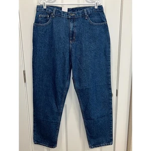 Neu mit Etikett Full Blue Relaxed Fit Jeans gerades Bein alle Baumwolle dunkle Waschung Größe 16x31 - Bild 1 von 7