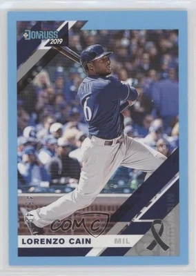 2019 Panini Donruss Father's Day Ribbon /49 Lorenzo Cain #184 - Image 1 of 2