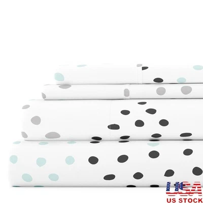 Microfiber Bed Sheets Set Deep Pocket King Soft Hypoallergenic Durable New - Image 1 of 4