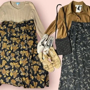 Vintage Damen Cottagecore Fairy Grunge Paket Kleidung L/XL 24-teilig Rock Kleid - Bild 1 von 14