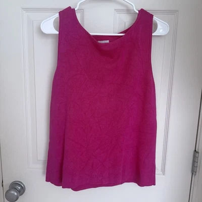 Chico’s Silk Blend Tank Top Pink Sleeveless Knit Size 1 (S/M) – Wear & Pilling - Изображение 1 из 4