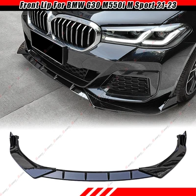 Labio de parachoques delantero brillante estilo GT para BMW G30 530i 540i M550i M Sport 2021-2023 Foto 1 de 4