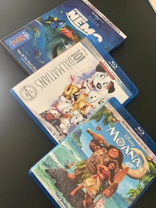 Walt Disney Bundle Moana, Finding Nemo, 101 Dalmatians Blu Ray DVD HD Widescreen - Bild 1 von 1