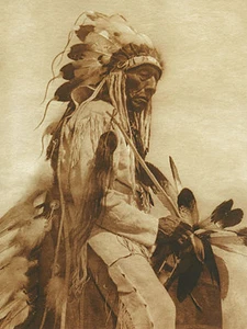 The Old Cheyenne 22x30 numerado a mano Ltd. Arte nativo americano Curtis edición - Imagen 1 de 1