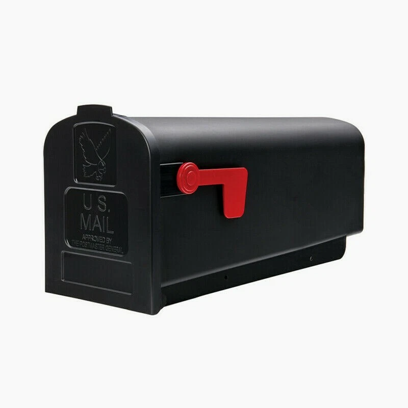 Gibraltar Parsons Medium Capacity Rust-proof Plastic Black Post-mount Mailbox