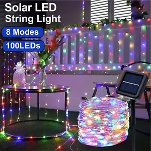Waterproof Copper Wire 100LEDs Solar Fairy Lights Christmas Tree Wedding Decor - Picture 1 of 13