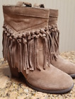 Sbicca Vintage Collection Suede Western Leather Fringe Bootie Size 6