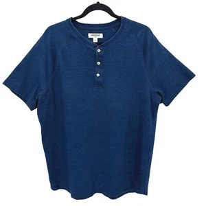 Goodthreads Indigo Herren Kurzarm 100% Baumwolle Henley Hemd Größe XL - Bild 1 von 10