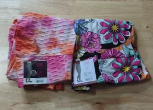 2 For $20 No Boundaries Ankle Leggings Pink Ruched & Colorful Floral Small (3-5) - Picture 1 of 9