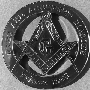 Masonic prince hall chrome emblem for truck car  3 inches - Picture 1 of 2