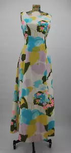 VTG Tori Richard Honolulu 1970s Floral Flower Print Maxi Sleeveless Dress Sz 12 - Picture 1 of 24