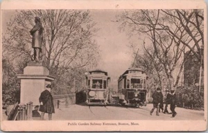 Carro postal de Boston Massachusetts de 1900 "Entrada de metro jardín público" - Imagen 1 de 2