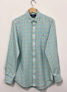 Camisa Vineyard Vines Calce Ajustado Para Hombre Botones S Azul Blanco a Cuadros Mangas Largas - Imagen 1 de 4